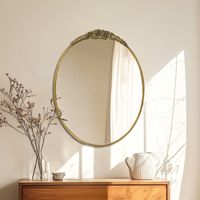 24" W x 32" H Ornate Vintage Wall Mirror Metal Frame Bathroom Baroque Inspired