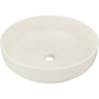Vasque à poser ronde 40 cm en céramique ivoire mate