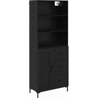 Armoire Haut de rangement - Armoire De Chambre Chêne noir 69,5 x 34 x 180 cm Bois d'ingénierie fr8418 - Maison La Vie