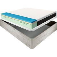 Colchón Emma 25 cm haut confort + lit pliant bois divers coloris hauteur 34 cm 150x200 cm - nordique