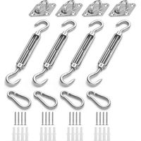 Kit de Fixation pour Voile D'ombrage, Acier Inoxydable Soleil Voile D'ombrage Kit de Fixation pour Triangle et Carré, Rectangle, du Soleil Voile D'ombrage Accessoires de Fixation