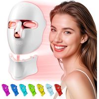 Masque de thérapie de lumière rouge pour le visage et le cou, thérapie de lumière LED pour le visage, USB C rechargeable, Masque infrarouge pour le travail à la maison