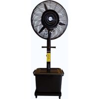 KOEM Ventilatore Nebulizzatore Magnum Nero Elettrico a Piantana 76 cm Oscillante Raffrescatore Lunga Distanza a 3 Velocita' con Serbatoio e Ruote per Uso Civile e Industriale