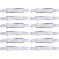Clips 12 Pièces Teiliges Bettlaken spannband mit Breitem Elastischem Gurt rutschfeste