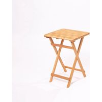 Table de jardin WELLHOME 60x60x72 cm, MARRON en bois de hêtre finition sans vernis