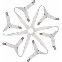 Tensor elástico para sábana bajera, sistema de fijación ajustable de seis puntos para sábana bajera, correa de fijación para sábana, correa de fijación ajustable para colchones redondos y cuadrados (b