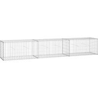 vidaXL Gabbione con Copertura in Acciaio Zincato 300x50x50 cm