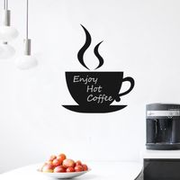Sticker ardoise tableau noir - stickers muraux adhésif effaçable - TASSE DE CAFÉ - 25x20cm