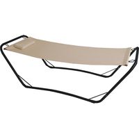 Lettino Amaca a Dondolo con Supporto Java in Acciaio e Pvc Beige