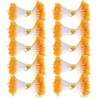 900Pcs Artificial Stamen Gypsum Orange Color Double End Simulation Bouquet Make Accessories(1mm(14) )
