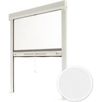 Avosdim – Moustiquaire enroulable pour fenêtre 125 x 220 cm – Aluminium blanc texturé – Recoupable en hauteur et largeur – Protection anti-insectes