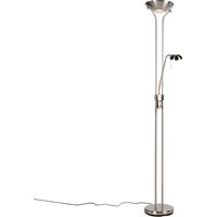 Qazqa – Lampadaire liseuse en acier 180 cm avec variateur – LED intégrées 1800 lumens – Bras flexible pour lecture – Base 25 cm
