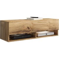 Mueble TV Sarasota 117, Roble wotan, Número de puertas: 1, Número de cajones: 0, 100x30x33cm, LED