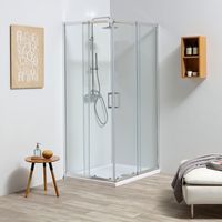 Mampara Angular A Medida Con Lados Extendibles De 80 A 90 Cm Leo
