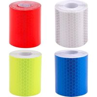 Ruban Réfléchissant - 5 cm x 3 m - Adhésif Autoportant - Étanche - Pour Signalisation Sécurité Routière et Industrielle - 4 Rouleaux