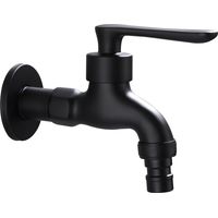 Robinet mural pour machine à laver, robinet pour tuyau, robinet pour buanderie, robinet de cuisine noir, robinet vintage divisé en robinet d'eau, robinet d'évier utilitaire, baignoire