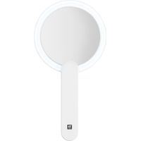ZWILLING Specchio cosmetico (ingrandimento 10x, LED ricaricabile, impugnatura girevole a 360 gradi, luce diurna bianca), premium, bianco