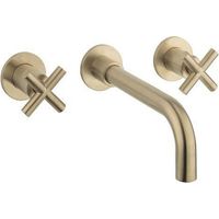 Crosswater MPRO Crosshead Robinet lavabo encastrable 3 trous - avec poignée croix - laiton brossé
