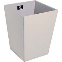 Poubelle salle de bain Ecopelle en cuir synthétique L23 x l23 x h30 cm - Gris tourterelle - Koh-I-Noor