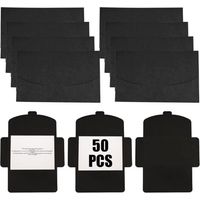 Enveloppes Noires, 50 Pièce Enveloppes pour Invitations, 160 105MM Enveloppes de Carte de Visite de Mariage,Enveloppes Mignonnes Faites à la Main,Enveloppes Classique Rabat (250g)