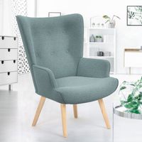 Sillón escandinavo IVAR en tejido verde eucalipto