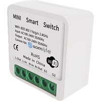 Interrupteurs intelligent SomLife WiFi 16A MiniSmart Switch Wi-Fi connecté,application Tuya/SmartLife,Alexa,Google Home