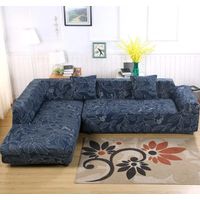 2er Set 3 Sitzer Sofa Überwürfe Sofabezug L Form Elastische Schwarz