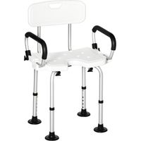 Taburete de ducha antideslizante altura ajustable apoyabrazos regulable carga 136kg