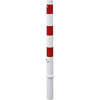 Poste barrera Ø 76 mm blanco y rojo extraíble sin