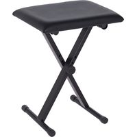 Panca per Pianoforte Imbottita Altezza Regolabile Pieghevole Antiscivolo, Nero, 39x29x47cm