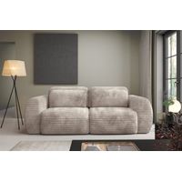 Sofa 2-Sitzer mit Schlaffunktion SIMONE in Stoff Ambience Dunkelbeige