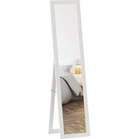 Standspiegel, Ganzkörperspiegel mit Ständer, freistehender Wandspiegel, 37 x 157 cm, Weiß