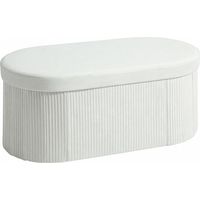 Puff Almacenaje Banco Almacenaje Plegable 72 L 76x38x35 cm Tapizado en Terciopelo Baúl de Almacenamiento Crema