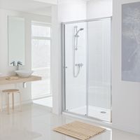Lakes Sliding Shower Door 1200mm Chrome Alterna 1830mm For Alcove
