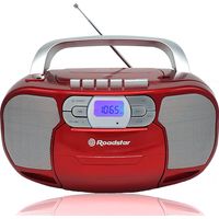 Roadstar RCR-4635UMPRD Radio CD Portátil Cassette, Digital PLL FM, Reproductor CD-MP3, USB, AUX-IN, Toma Auriculares Rojo