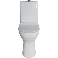 AKW Livenza Plus Close Coupled Toilet with Raised Push Button Cistern - Carbamide Soft Close Seat