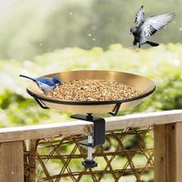 Gold Single Layer Splint Bird Bath Fence Feeder Garden Multi-Functional Bird Care Tool