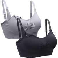 Lot de 2 soutiens-gorge d'allaitement sans armatures, soutiens-gorge de nuit pour femmes enceintes et allaitantes