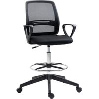 Vinsetto Draughtsman Chair Tall Office Chair with Adjustable Height Black