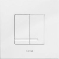 Wisa Panneau de commande - 16x16 cm - carré - double chasse - plastique - blanc mat
