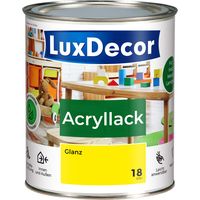 LUXDECOR Acryllack Holzfarbe Metall und Holz Lack Buntlack Glanz (18) Ägyptische Sonne - 0,75L