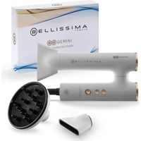 Bellissima 11918 Gemini Asciugacapelli 1400W Motore Digitale Ionico 3 velocita' 3 temperature Diffusore e Concentratori colore Bianco