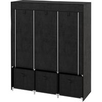 Armadio pieghevole in tessuto salvaspazio Nero 125x43x162.5cm