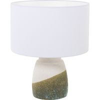 Lampe de salon céramique texturée beige et vert élégante - Beige vert texturé