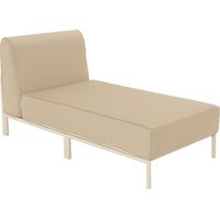 Méridienne pour salon de jardin modulable en tissu beige - Patio
