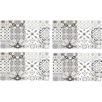 Lot de 4 sets de table opaque - L 44 cm x l 28,5 cm - Taormina - Gris - Livraison gratuite