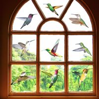 Ahlsen Autocollants de fenêtre d\'oiseau pour se protéger contre les impacts d\'oiseaux - 18 beaux autocollants en verre de colibri, double face et auto-adhésifs pour se protéger contre les collisions