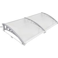 Marquise en polycarbonate 80x240cm – Abri porte et fenêtres – Protection pluie et UV – Structure aluminium et PP – Résistance -40°C à 120°C – Oobest