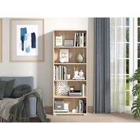 Bücherregal Urgnano, 4-stufig, freistehend, Eichenoptik, 70x24,5x176,5h cm, Braun Eiche