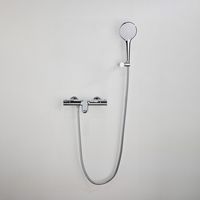 Adema Sparkle 2.0 Ensemble bain - robinet de bain thermostatique - support de douchette - douchette ronde - flexible de douche métallique - chrome